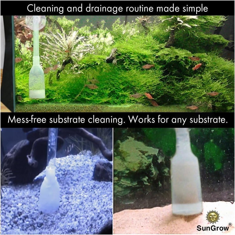 SunGrow Aquarium Fish Tank Gravel Cleaner Vacuum, Siphon Pump Aquarium Water Changer, Tank Cleaner, Syphon Cleaning and Water Changing Tools Kit with Priming Bulb, Aquarium Supplies, 65-inches - Image 3